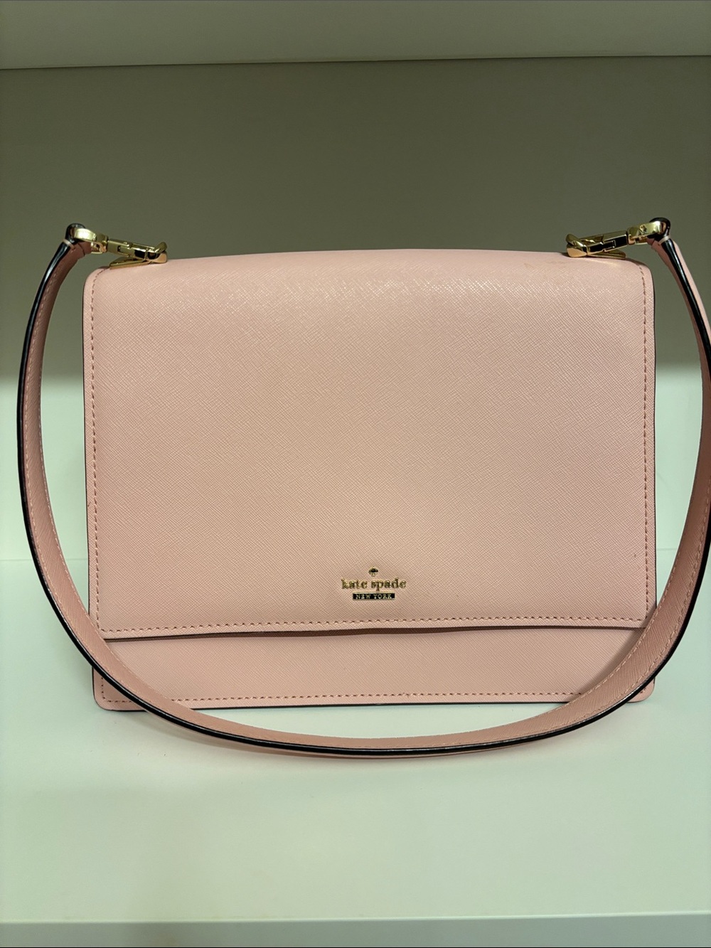 kate spade Blush Pink Leather Shoulder Bag with Gold Hardware
